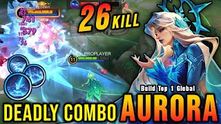 One Shot Combo Kills!! 26 Kills Aurora 100% Deadly!! - Build Top 1 Global Aurora ~ MLBB screenshot 3