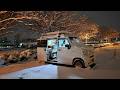 10年に一度の大雪の夜に豪雪地帯の駐車場で車中泊
