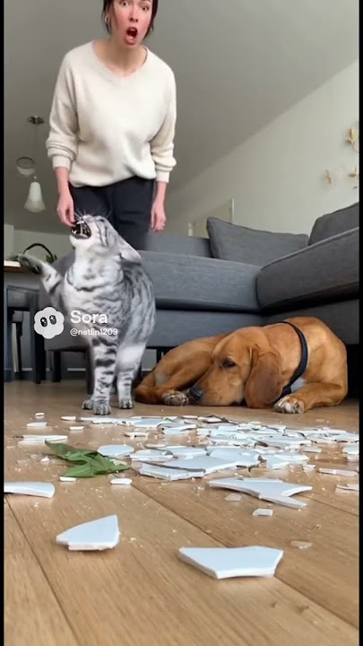 Cat Yells at Owner and Blames Dog. #cat #cute #love #shorts #funny k7k111s