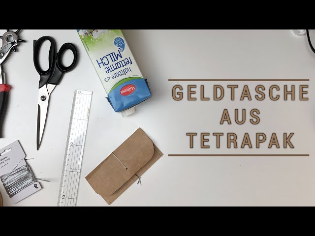 Getränkekarton-Geldbörse mit Geheimfach, Upcycling