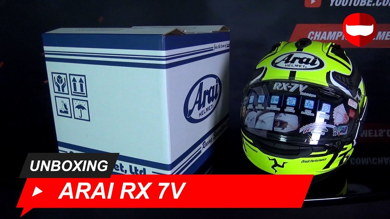 Arai RX 7V Isle of Man 2019 TT Unboxing - ChampionHelmets.com