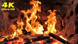 🔥 Fire Background Video Effects 4K. Relaxation Video With Fireplace Sounds. Cozy Fireplace Ambience