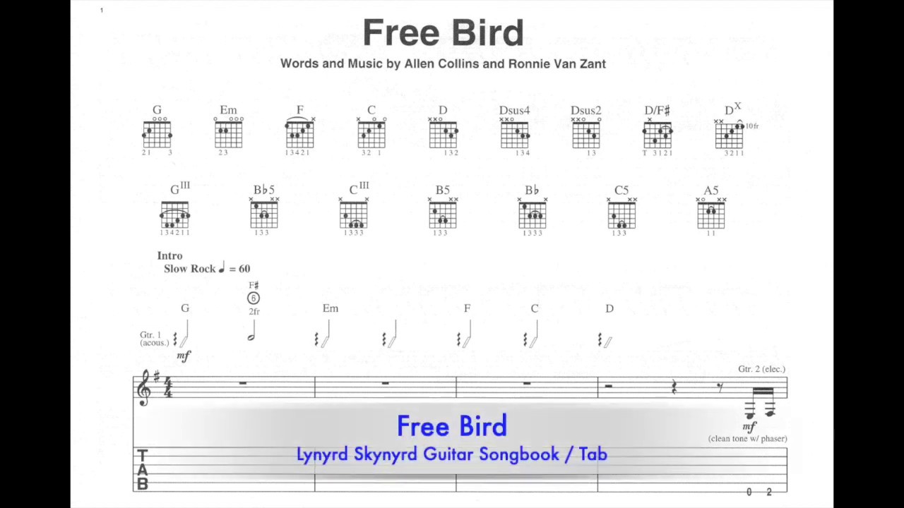 Free Bird - Lynyrd Skynyrd | Guitar Lesson | With Tab | Guitar Songbook