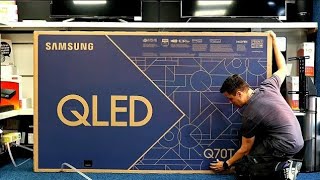 85-дюймовый Samsung Q70T: распаковка, настройка и демонстрационные видео 4K, телевизор 4K HDR QLED