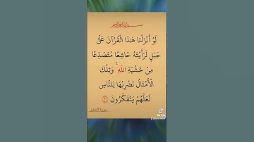سورة الحشر ♥️ #الله #انشودة #قران_كريم #لايك