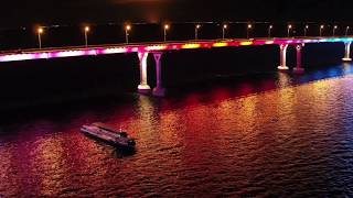 Архитектурная подсветка моста в Волгограде