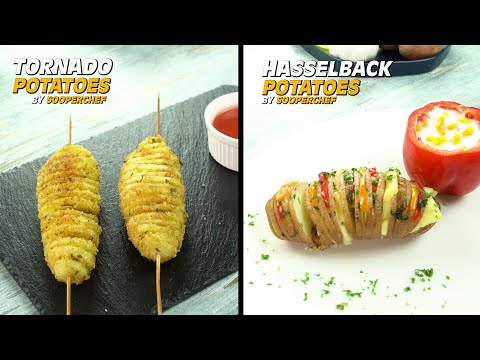 Baked Potatoes | Tornado Potato | Hasselback Potatoes | Kids Recipe | SooperChef