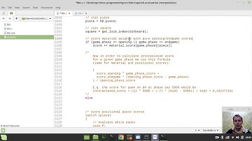 Improving BBC chess engine: TAPERED EVALUATION (interpolating scores) + BONUS: BBC vs VICE match!