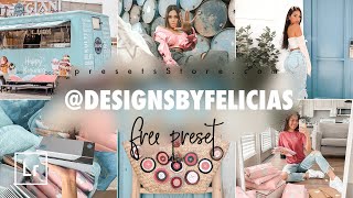 Light Pink Blue Photo Editing in Lightroom Mobile @DESIGNSBYFELICIAS Inspired Presets Free Download screenshot 2