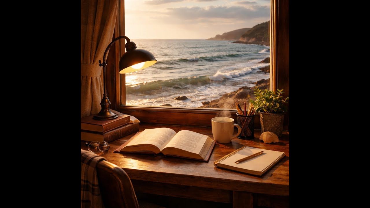 🎧 موسيقى تركيز للدراسة. صوت أمواج البحر 📚 | بدون كلام | Lo-Fi هادئة  --- Focus Music for Study