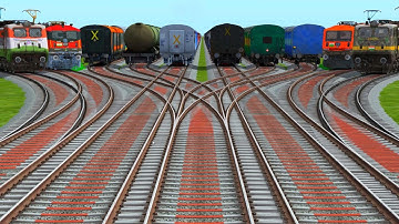 Some Trains Run Backward At Bumpy Railroad crossing tracks | indian railways beamng drive train