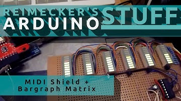 MIDI Shield + bargraph Matrix // 2nd test with Cubase  // Video 2 (Arduino)