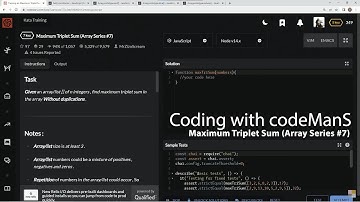 Codewars 7 kyu Maximum Triplet Sum (Array Series #7) JavaScript