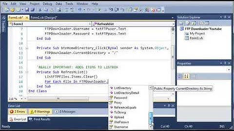Visual Basic Tutorial   180   FTP Downloader Part 3 Showing The Files In The Home Directory