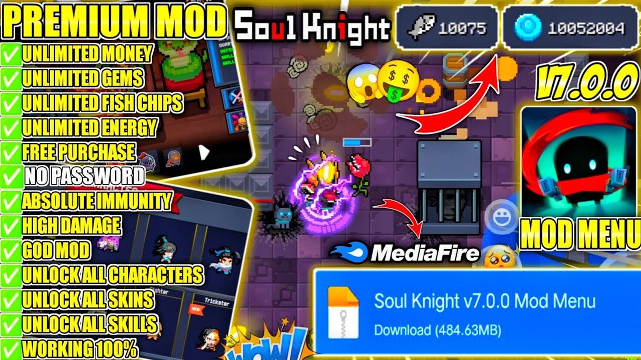 Soul Knight Mod Apk🤑🤯 V7.0.0 Unlimited All Resources/Unlocked All