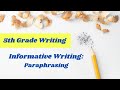 Paraphrasing and Evidence-Based Writing Quiz