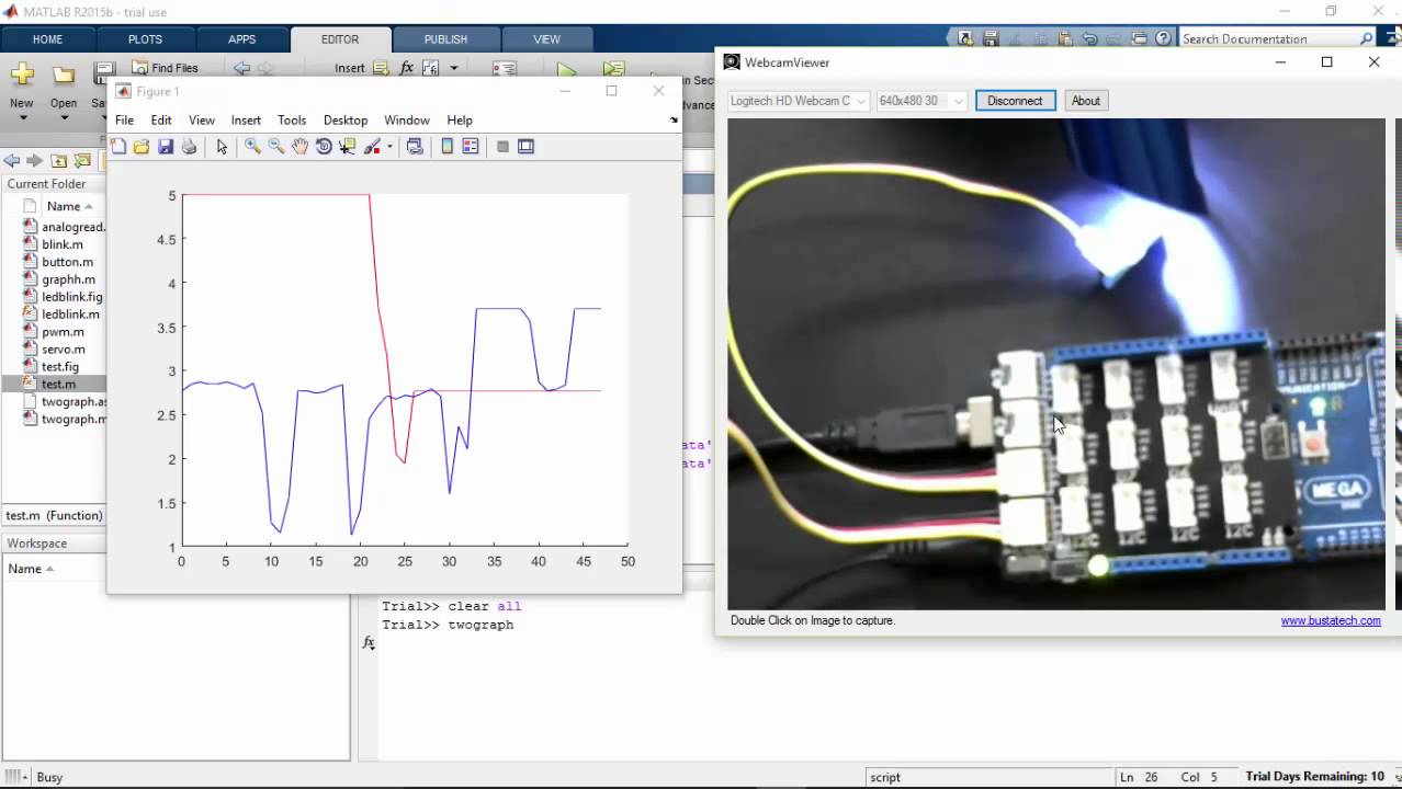 Matlab Realtime plot for Multiple analog inputs in Arduino - YouTube