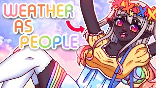 🌈DRAWING THE WEATHER AS CUTE GIRLS || #2🌈