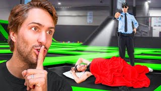 Sneaking Into Super Trampoline Park! *Overnight Challenge!