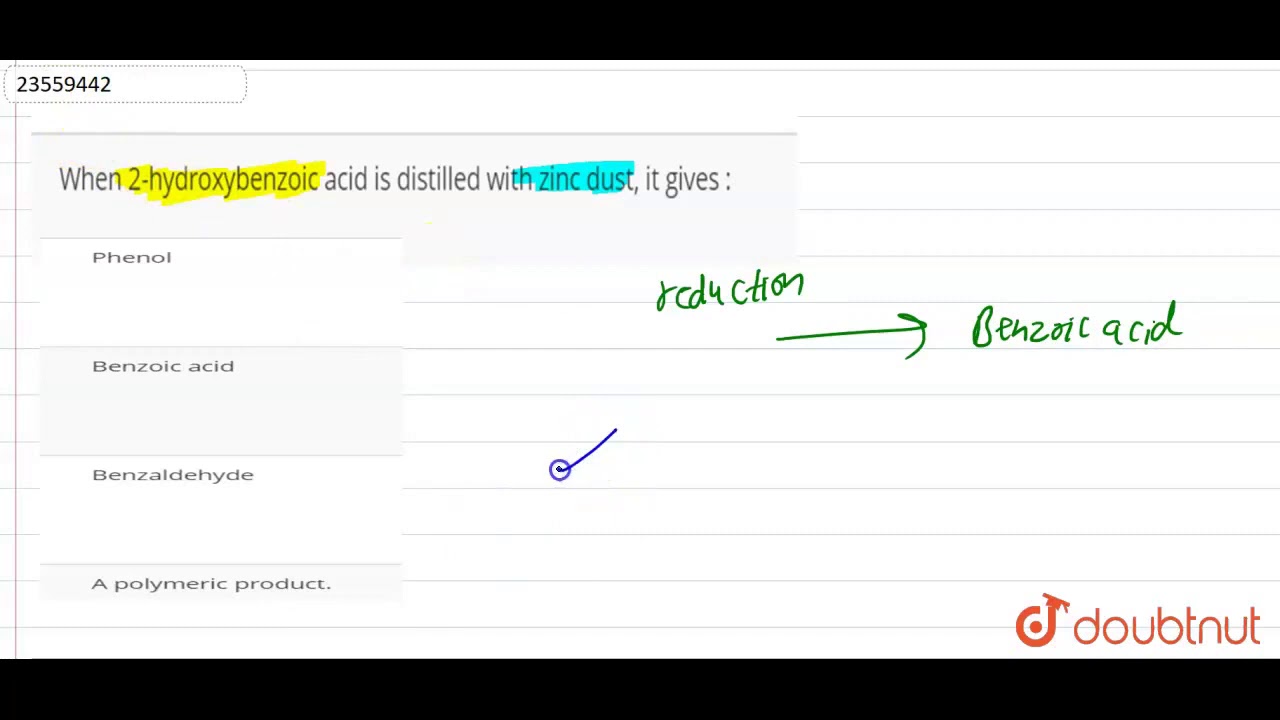 When 2-hydroxybenzoic acid is distilled with zinc dust, it gives :