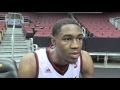 VJ King talks at Louisville basketball media day