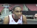 VJ King talks at Louisville basketball media day