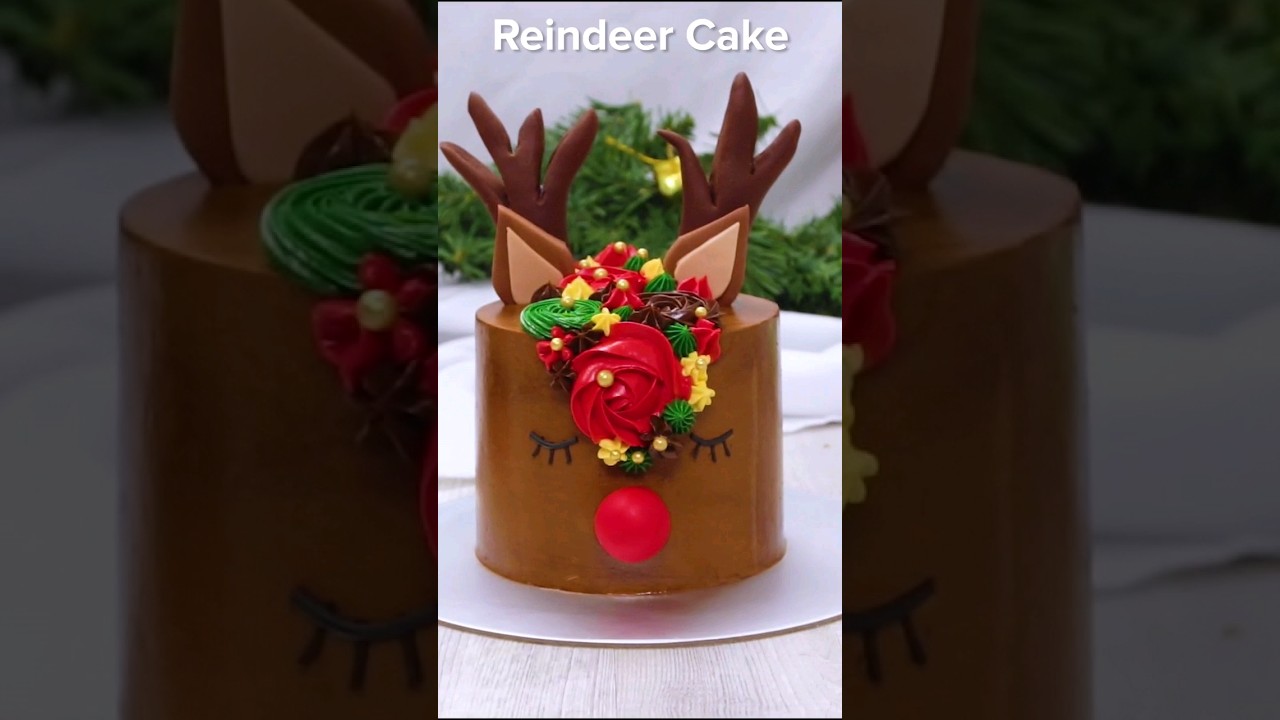 How To Make Reindeer Cake | Christmas Special Cake Decoration Idea 