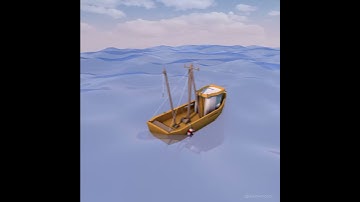 Boat Floating on Water (Satisfying Loop) | Motion Graphics | Cinema 4D