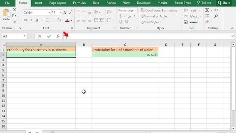 Use the BINOM.DIST function to calculate your chances in dice (Excel 2016)