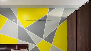 painting triangles triangle geometric wall pattern accent paint walls painted patterns designs feature diy aapkapainter decor paintingvalley