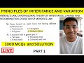 Mendelian Law of Inheritance 1000 MCQs with Solu | NEET 2026, CUET UG, CBSE NCERT, UP TGT/PGT part 1
