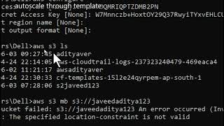 s3 bucket creation  using  command prompt
