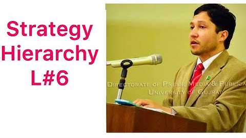 Hierarchy of Strategy, Lecture # 6, Dr. Zia