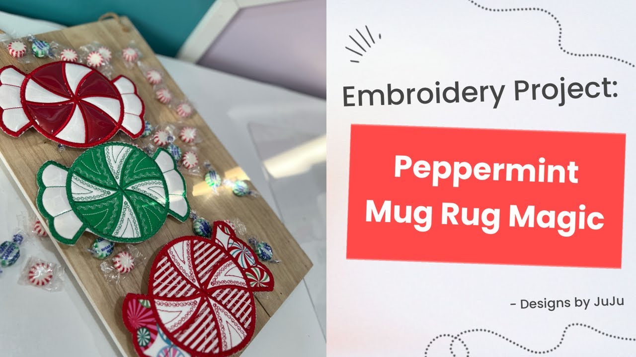 Peppermint Candy Mug Rug Tutorial | My Clear Vinyl Method | Design by ...