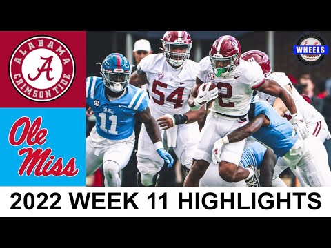 #9 Alabama vs #11 Ole Miss Highlights | College Football Week 11 | 2022 ...