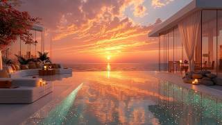 Luxurious beachfront setting with infinity pool