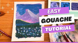 EASY GOUACHE PAINTING TUTORIAL: Step-by-step painting process
