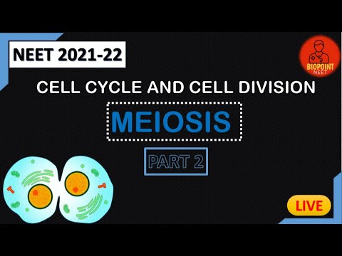 NEET 2021-22 | CELL CYCLE AND CELL DIVISION | PART 2| #MEIOSIS