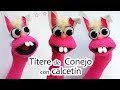 Títere de conejo con calcetín- Manualidades para todos - Rabbit sock puppet