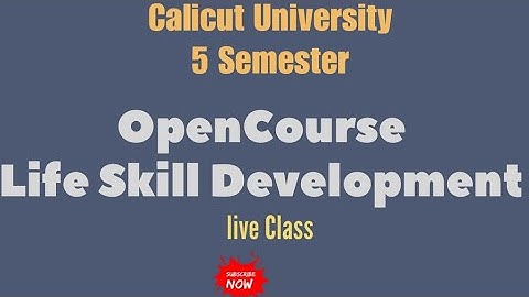 Life SKILL DEVELOPMENT Open Course Live class