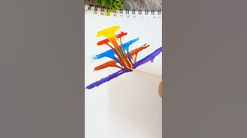 Diy Thread Art 🌈|String Pull Art 😱#shorts #painting #shortsvideo #drawing #threadart #ytshort #diy