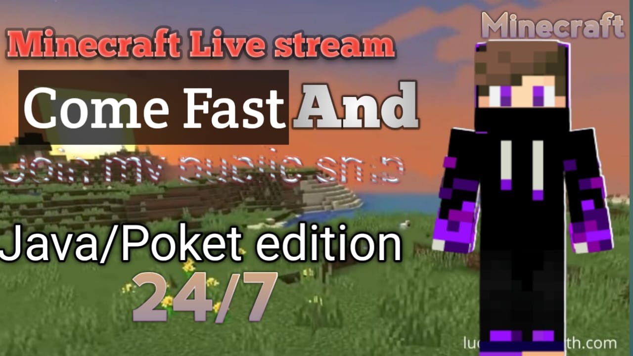 Minecraft Live 🔴 Public SMP | Java + Pe | Cracked | 24/7 server | # ...