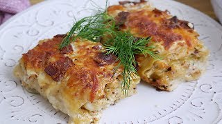 Куриные Рулетики с беконом и сыром в соусе Альфредо