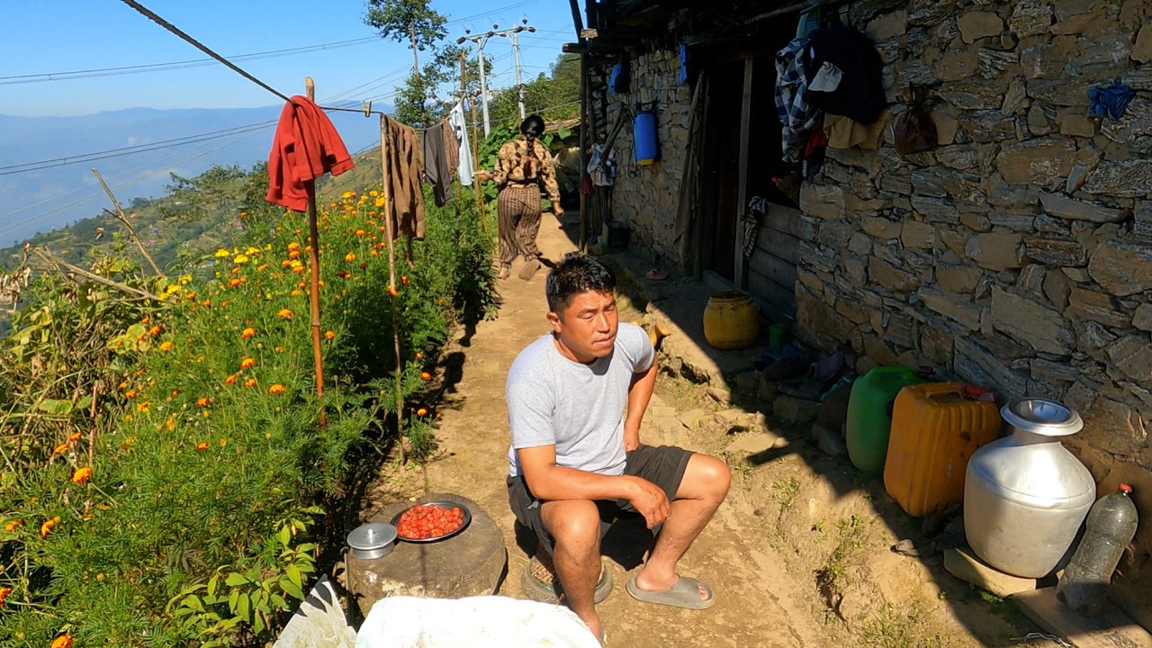 Simple Living in the Mountain Village | A Quiet Life Surrounded by Green | Bijaya Limbu