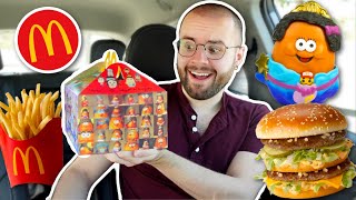 I tried McDonald's NEW Adult Happy Meal! The Kerwin Frost Box REVIEW + Popeyes and Taco Bell!