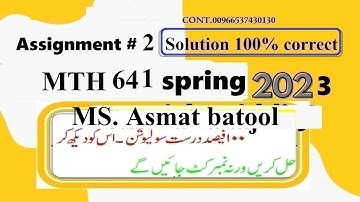 mth 641 assignment 2 solution spring 2023|mth641 assignment 2 solution  2023|mth 641 assignment 2