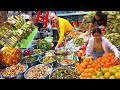 Toul tompoung market in the evening boeng trabaek  cambodian market food lifestyles