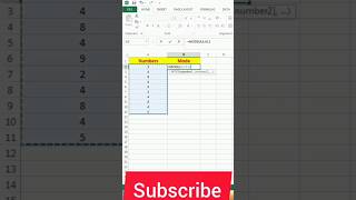 Mode function in Excel Worksheet