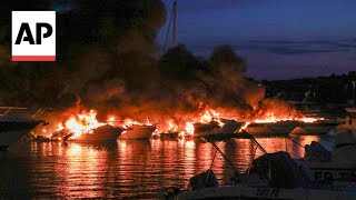 Fire rips through Croatian marina, destroying 22 boats