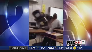 Tulsa Teacher Seen Throwing Desk In Cell Phone Video Fox23 News Tulsa